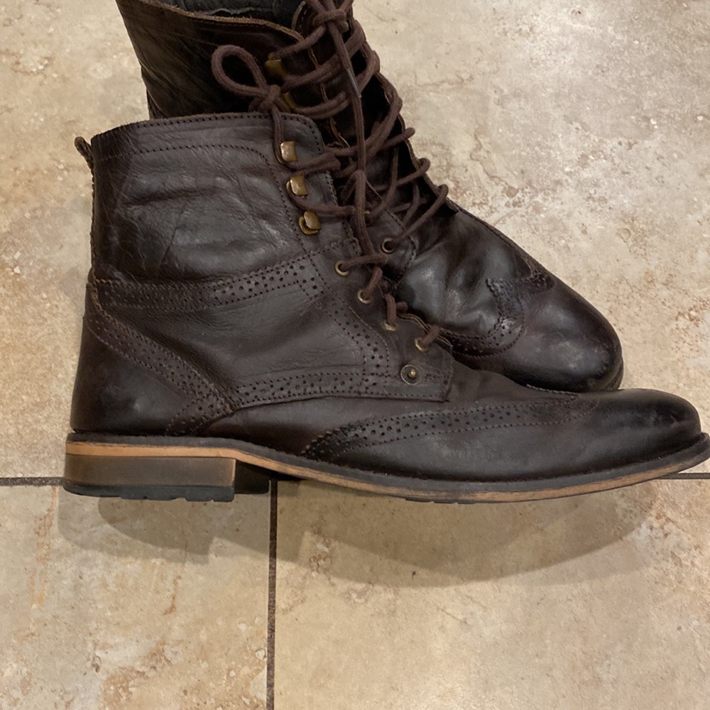 Jeffery Tyler Leather Man’s Lace Boots size 13 - Picture 2 of 16